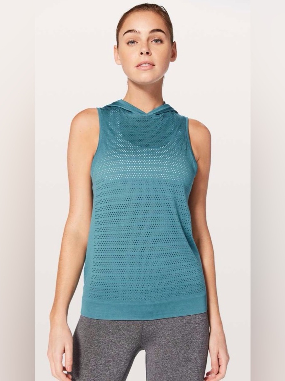 Lululemon Breeze By Hooded Tank Squad Persian Blue Sz 8!